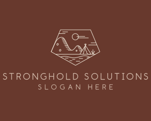 Mountain Camping Campsite logo design