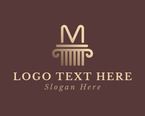 Legal Column Pillar Letter M Logo