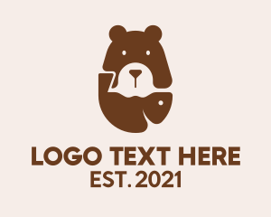 Grizzly Bear - Brown Bear Fishing logo design