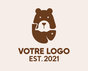 Fishing - Brown Bear Fishing logo design