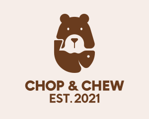 Bear - Brown Bear Fishing logo design