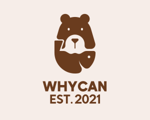 Fisherman - Brown Bear Fishing logo design