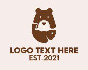 Fish - Brown Bear Fishing logo design