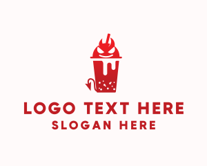 Straw - Red Devil Juice logo design