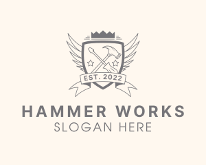 Hammer - Hammer Screwdriver Shield logo design