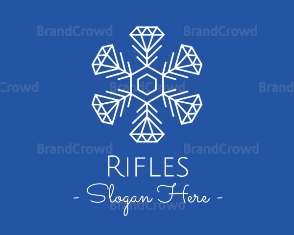 Winter Snowflake Diamond Fashion Logo