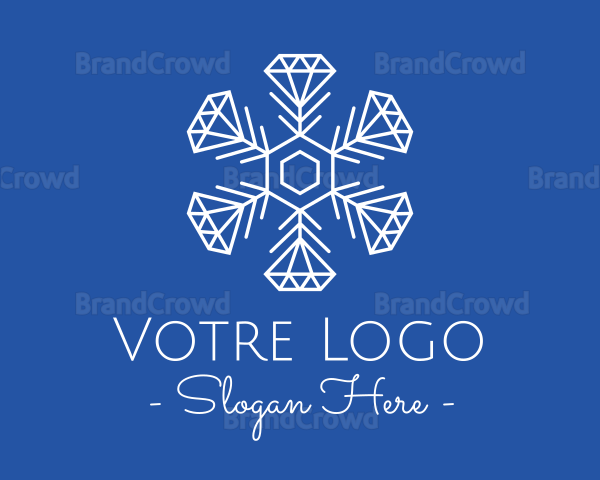 Winter Snowflake Diamond Fashion Logo