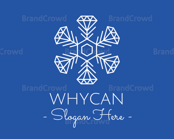 Winter Snowflake Diamond Fashion Logo