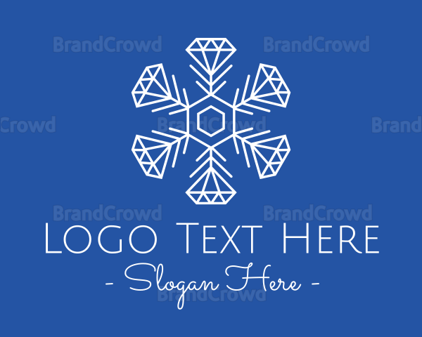 Winter Snowflake Diamond Fashion Logo