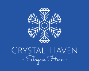 Winter Snowflake Diamond Fashion logo design