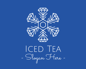 Winter Snowflake Diamond Fashion logo design