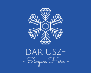 Freezing - Winter Snowflake Diamond Fashion logo design