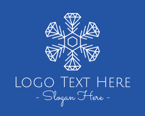 Snow - Winter Snowflake Diamond Fashion logo design