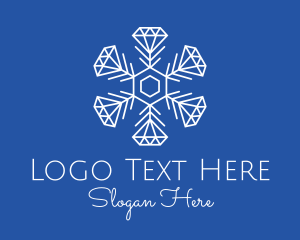 Winter Snowflake Diamond Fashion Logo