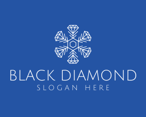 Winter Snowflake Diamond Fashion logo design