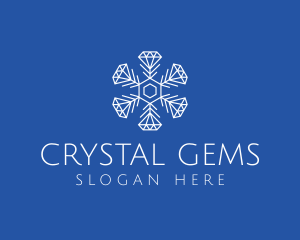 Winter Snowflake Diamond Fashion logo design