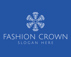 Winter Snowflake Diamond Fashion logo design