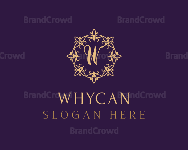 Gold Classy Wreath Logo