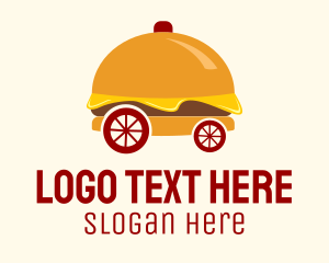 On The Go - Hamburger Sandwich Cart logo design