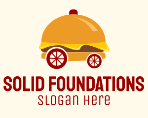 On The Go - Hamburger Sandwich Cart logo design