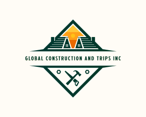 Roof Services - Construction Real Estate Roofing logo design