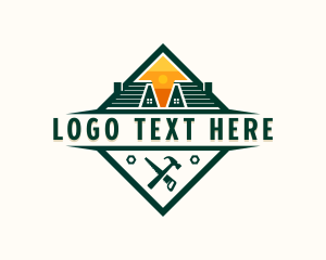 Town House - Construction Real Estate Roofing logo design
