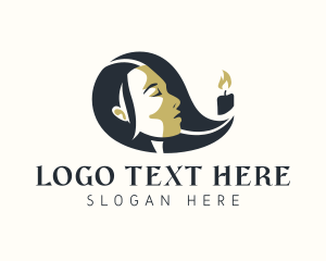 Spa - Flame Candle Lady logo design