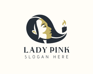 Flame Candle Lady logo design