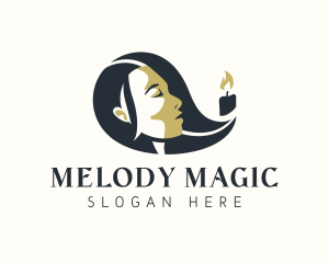 Scented - Flame Candle Lady logo design