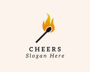 Fire Matchstick Flame  Logo