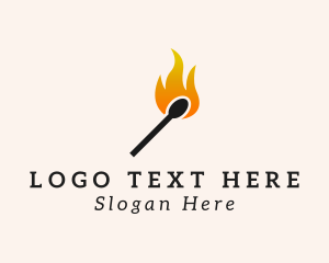 Light - Fire Matchstick Flame logo design