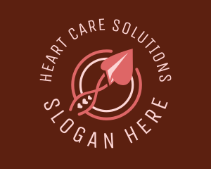 Paper Plane Heart logo design