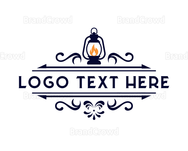 Fire Lantern Lamp Logo