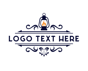 Classic - Fire Lantern Lamp logo design