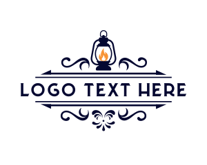 Fire Lantern Lamp Logo