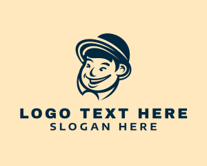 Travel Guide - Smiling Chinese Guy logo design