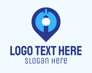 Geolocator - Blue Lung Location Pin logo design