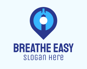 Emphysema - Blue Lung Location Pin logo design