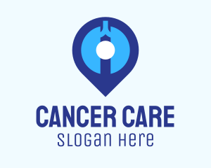 Cancer - Blue Lung Location Pin logo design