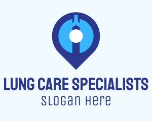 Blue Lung Location Pin logo design