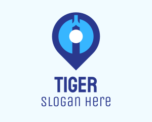 Blue - Blue Lung Location Pin logo design