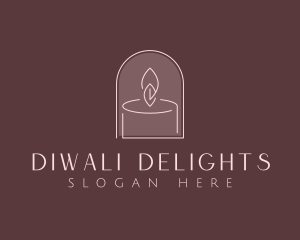 Diwali - Candle Light Fire logo design