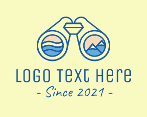 Travel Agency - Binocular Outdoor Activity logo design