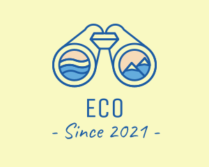 Ocean - Binocular Outdoor Activity logo design