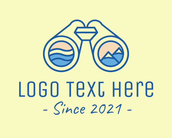 Destination - Binocular Outdoor Activity logo design