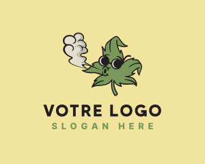 Plant - Marijuana Plant Smoke logo design