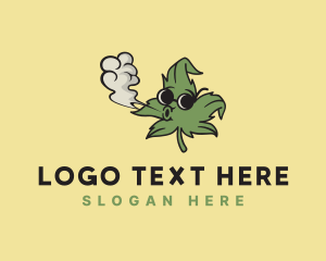 Mascot - Marijuana Plant Smoke logo design