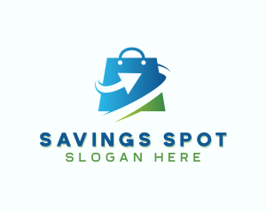 Discount - Arrow Shopping Bag logo design