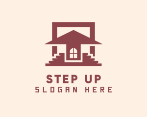 Stairs - House Arrow Staircase logo design