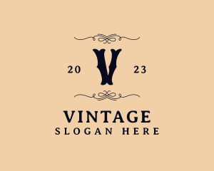Vintage Ornate Elegant Western logo design